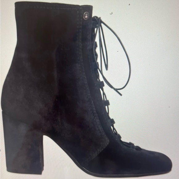 Laurence Decade Black Suede Lace Up Bootie - Picture 1 of 8